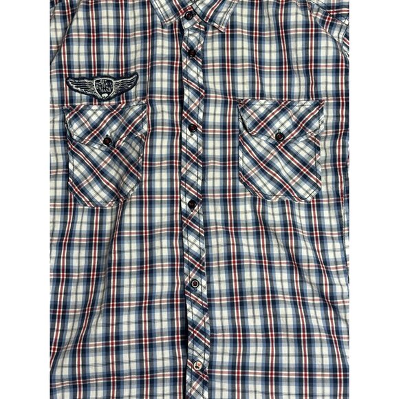Buffalo David Bitton Short Sleeve Plaid Button Down Shirt Mens Large - Picture 2 of 5